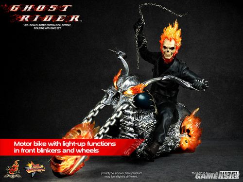 ht新作恶灵骑士尼古拉斯凯奇与火焰摩托超酷模型