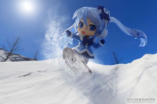 滑雪喽!雪初音粘土手办趣味作品欣赏