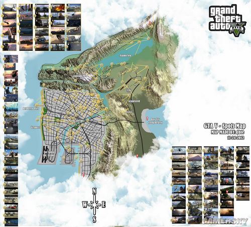 粉丝通过截图拼接出《GTA5》洛杉矶地图 经纬