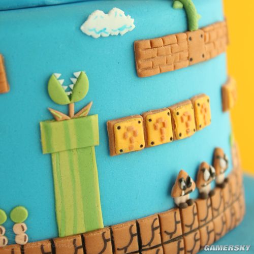 蛋糕做的马里奥游戏场景 吃了蘑菇会变大么?