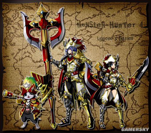 金黄耀眼怪物猎人4monsterhunter4联动少年jump推出海贼套装