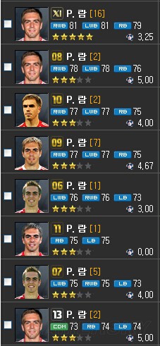 FIFA Online3 各赛季大牌球员能力值图鉴 韩服