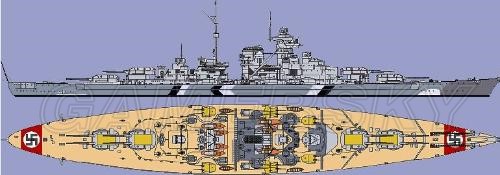 俾斯麦战列舰平面图图片