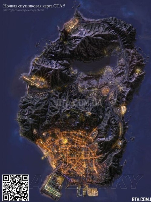 侠盗猎车手5(GTA5) 昼夜超高清卫星地图一览-