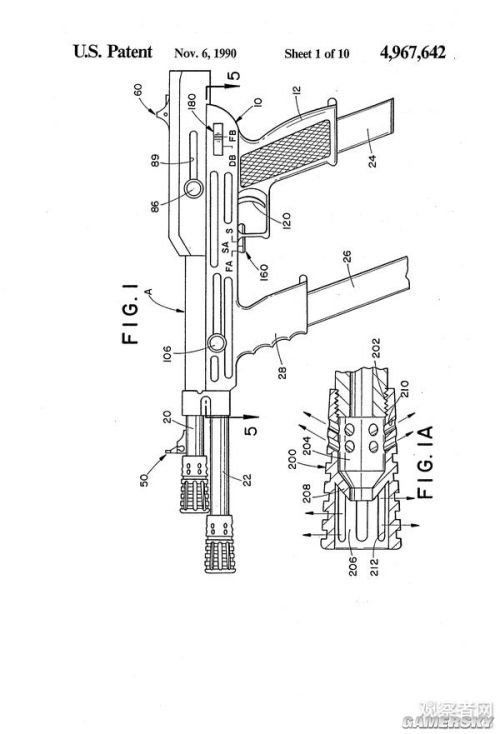 美国专利数据中的图纸两个枪栓清晰可见该枪的德语资料更多相关资讯请