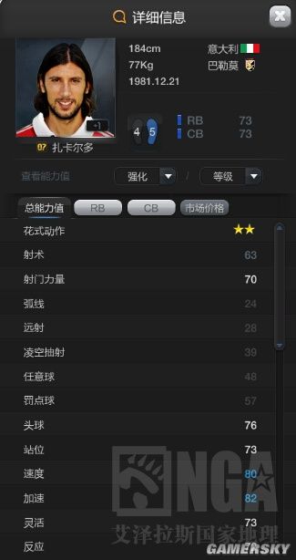 FIFA Online3 07赛季卡扎卡尔多测评