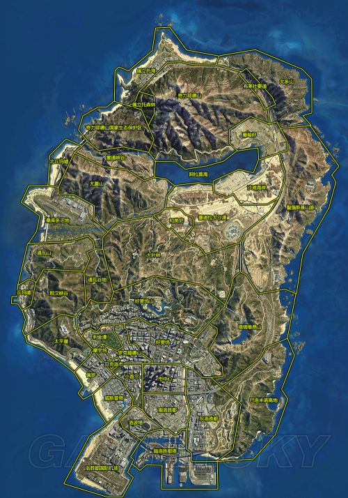 侠盗猎车手5 Gta5 地图有多大洛圣都高清全景大地图一览 游民星空gamersky Com