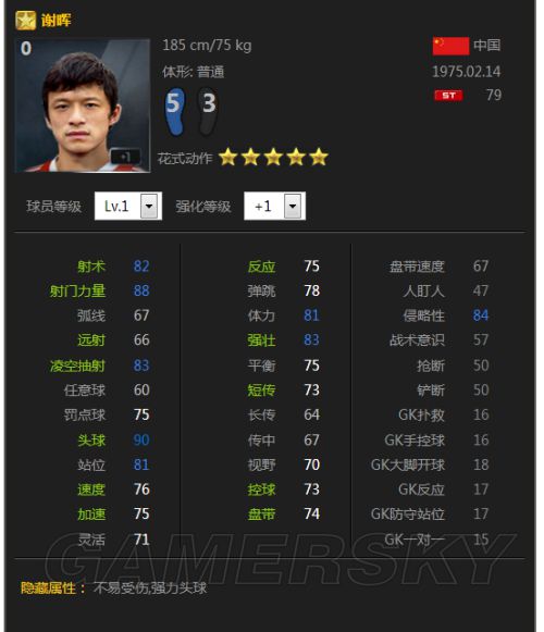 FIFA Online3中国传奇球员分析