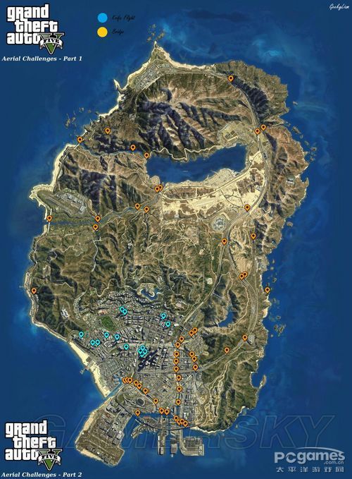 GTA5飞行挑战地图详解 飞行挑战标注地图-游