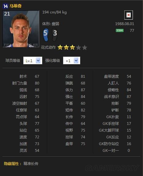 FIFA Online3新14赛季卡后腰排名