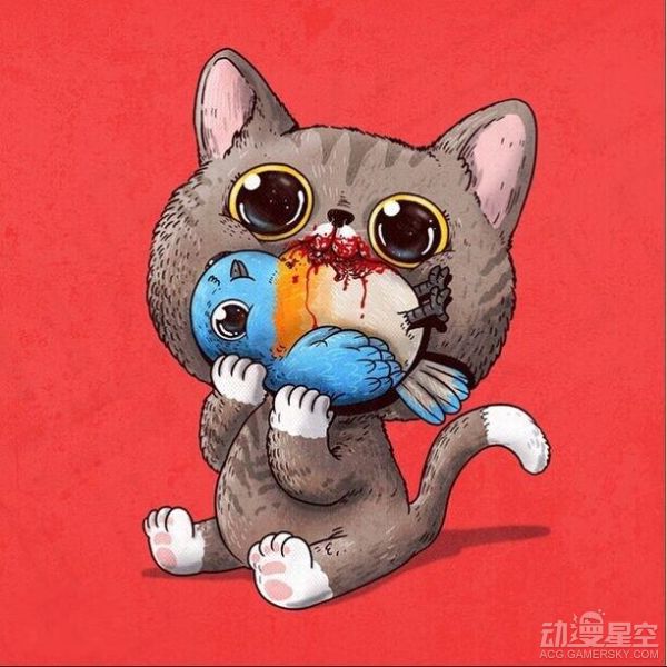 美国画师另类解释恐怖萌 别样诠释自然法则_恐