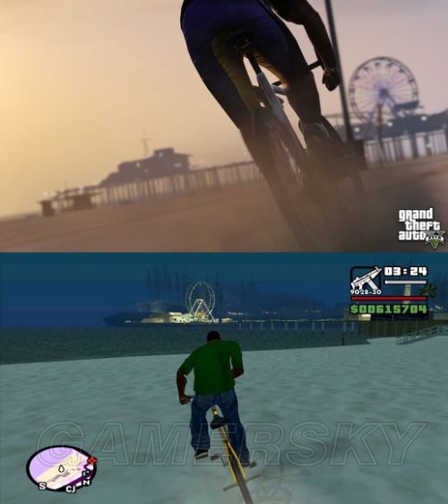 gta5 gtasa地图场景对比 gta5与圣安地列斯对比