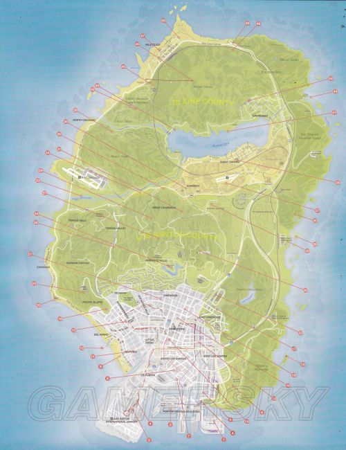 gta5收集地图 潜水艇桥洞飞车等全收集地图