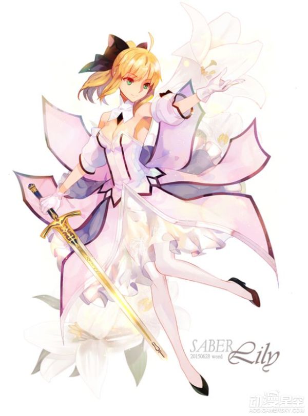 纯白骑士降临 《fate》角色saber lily同人美图