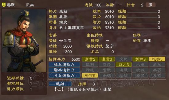 《三国志13》群雄割据全势力武将详解 群雄割