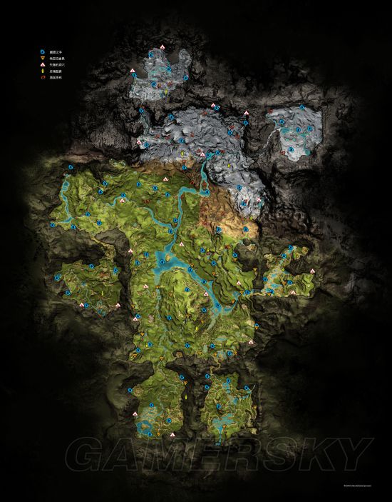 《孤岛惊魂原始杀戮》地图概览 欧罗斯大陆全