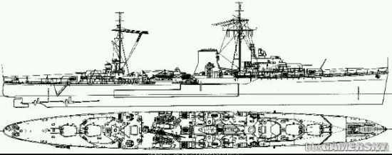 利安德级巡洋舰线图.更多相关资讯请关注:战舰世界专区