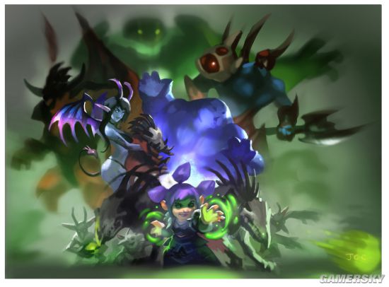 魔兽世界玩家画作侏儒术士和他的恶魔小伙伴