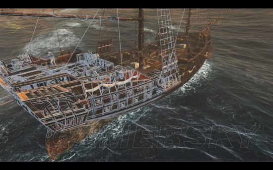 《刺客信条》系列主角船只背景资料及武装强度图文详解_寒鸦号-船身