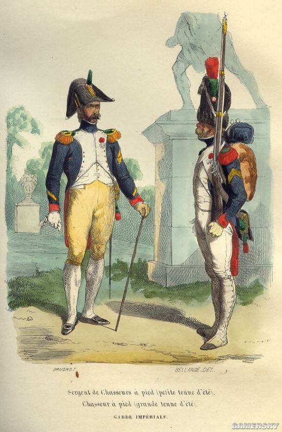 没错,就是这个小披肩,法国皇家卫队的特色(图上是拿破仑时期的)