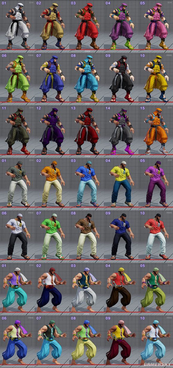 街头霸王5全角色服装图鉴一览街头霸王5服装大全