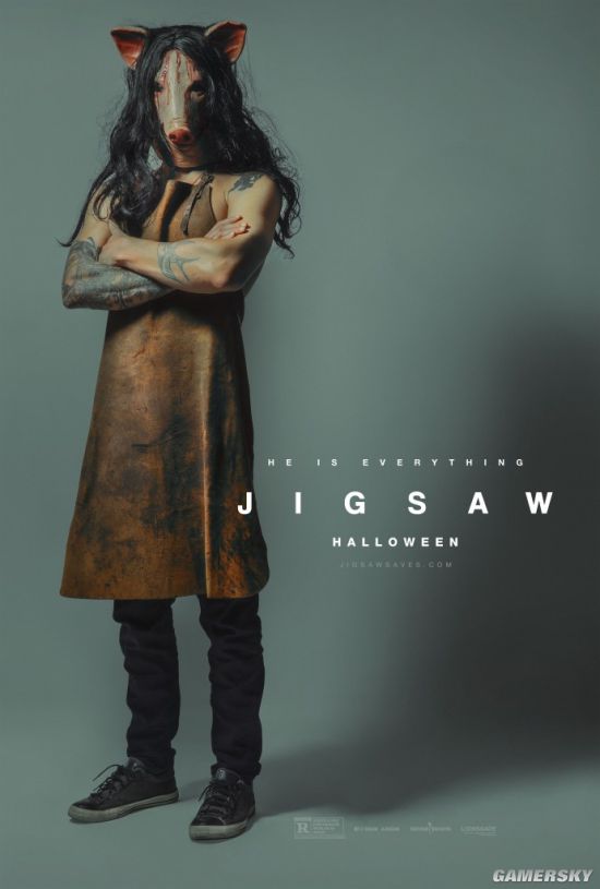 《电锯惊魂8》角色海报超诡异 妹子头戴猪头面具