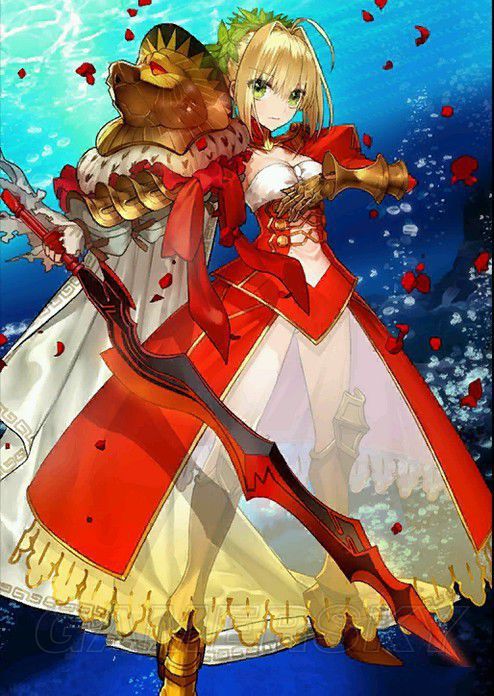 身著铠甲,以骑士风格呈现在众人面前的亚瑟王不同,她所穿的服装是红色