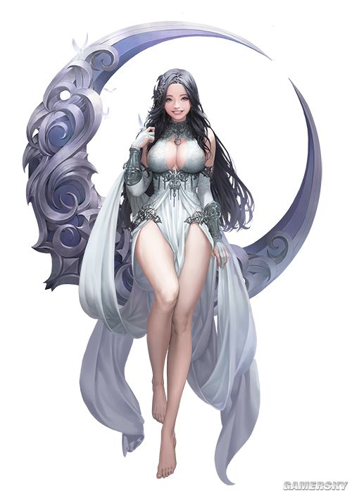 《女神联盟:天堂岛》月之女神原画