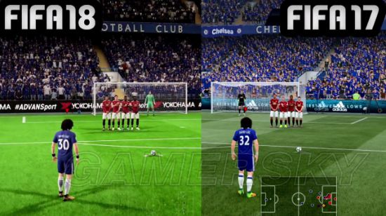 《FIFA18》与《FIFA17》点球任意球对比视频