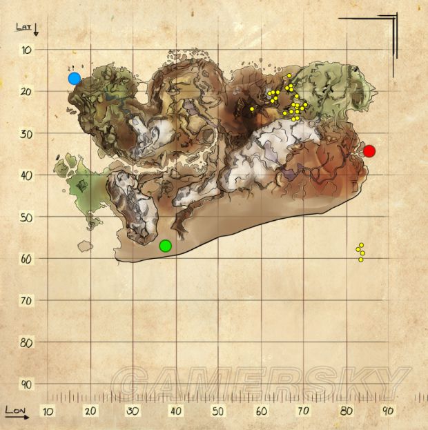 方舟生存进化仙境资源分布图仙境传说全资源分布地图一览