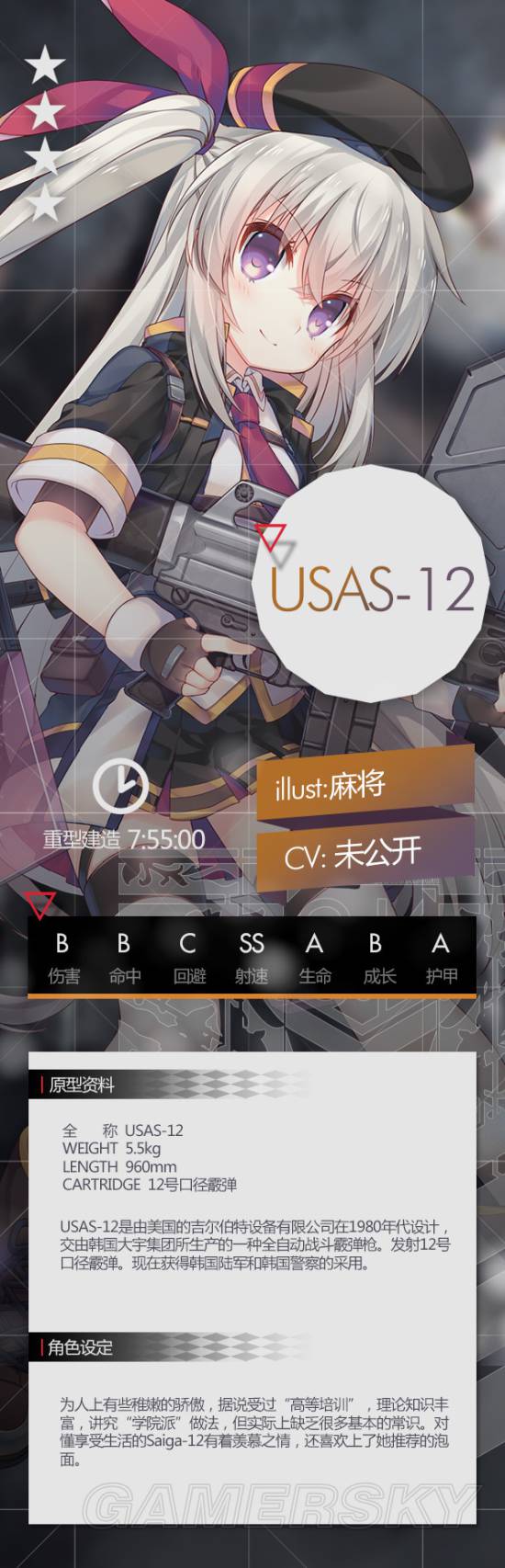 少女前线usas-12战术人型百科 usas-12实战详评