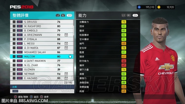 实况足球2018(PES2018)MC模式实用球员、妖