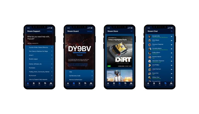 嫌Steam手机APP界面太丑 网友自己设计酷炫