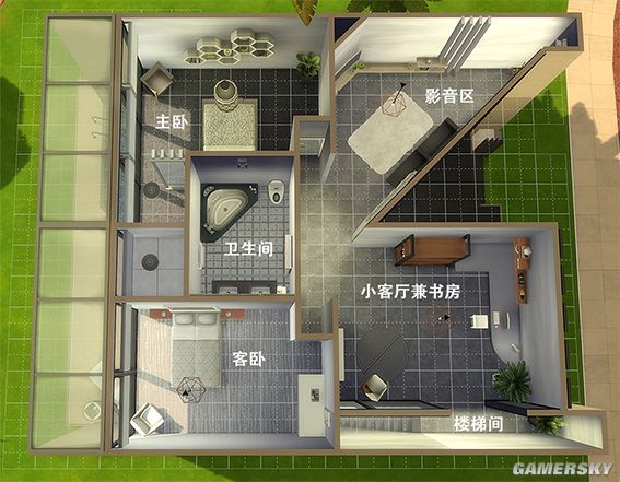 模拟人生4v131后现代方形设计感实用小别墅mod