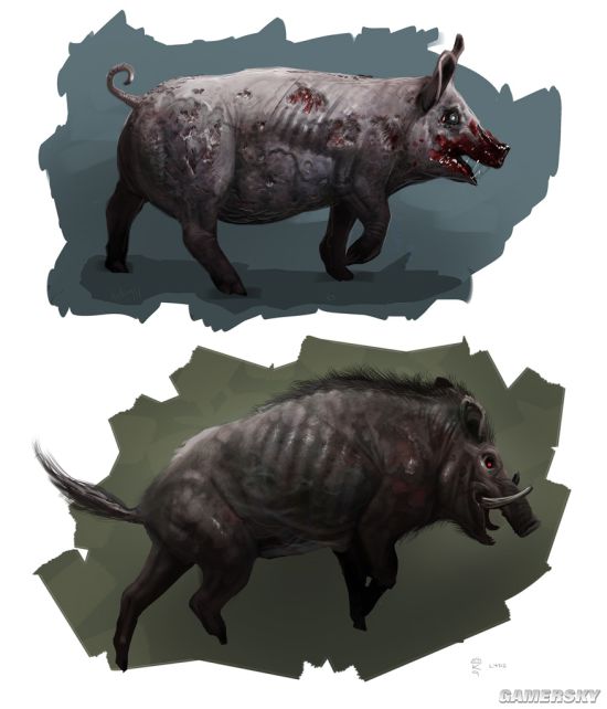 僵尸猪(hell hog)在游戏音档中还可以找到完整的僵尸狗声音
