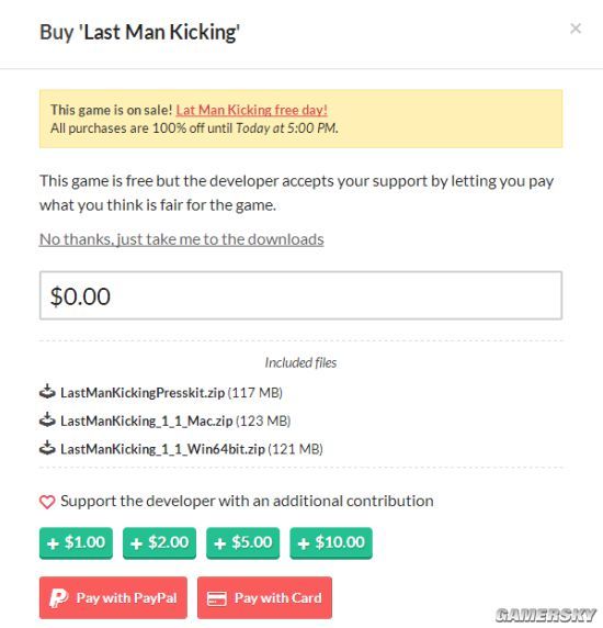 《最后一个坐着的人》的迷你游戏《Last Man Kicking》限时免费下载
