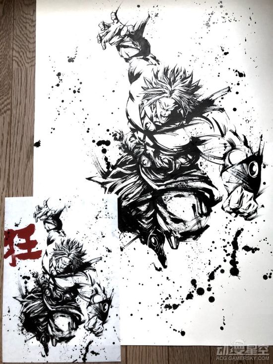 日本画师绘制水墨版独角兽高达 黑与白构筑惊人杀气