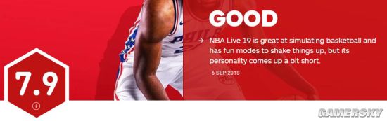 《NBA Live 19》IGN 7.9分：它和2K就像NBA的东西部