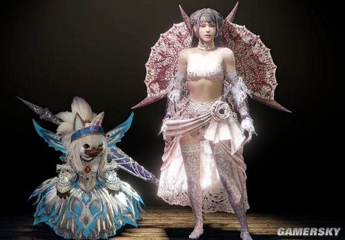 怪物猎人世界冰原粉袜蕾丝内衣套装mod