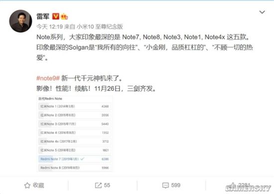 Redmi Note性价比稳了 雷军称其新一代千元神机