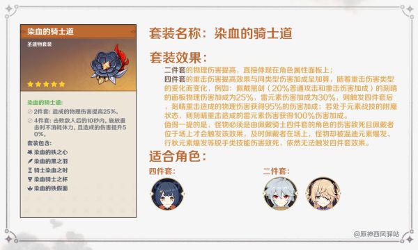 《原神》圣遗物套装分析及适用角色推荐
