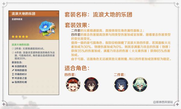 《原神》圣遗物套装分析及适用角色推荐
