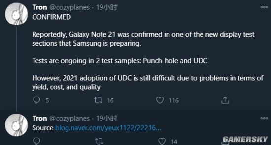 真全面屏？曝三星Galaxy Note 21或采用屏下摄像头