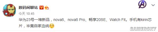 不只有nova 8？曝华为将于12月23日发布多款新品