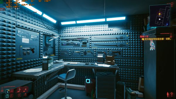 《赛博朋克2077》V家中储藏室内展示武器获取方式