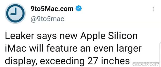 曝苹果新款iMac将采用更大屏幕 或达到32英寸