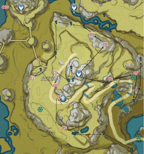 原神璃月地区水晶与魔晶矿分布图示