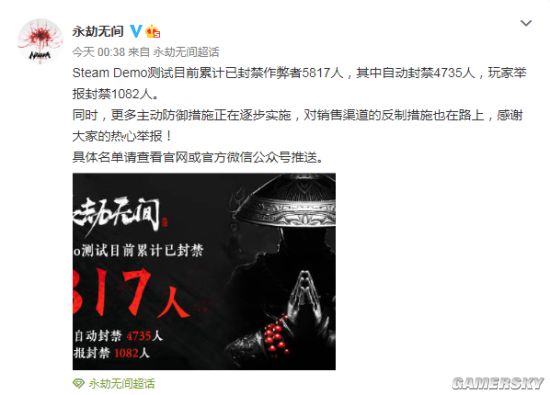 《永劫无间》Steam Demo测试累计封禁5817人 官方欢迎玩家举报