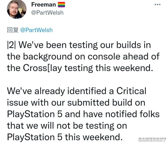 《战地2042》PS5封测最后一刻被取消 DICE社区经理回应：系游戏构建问题
