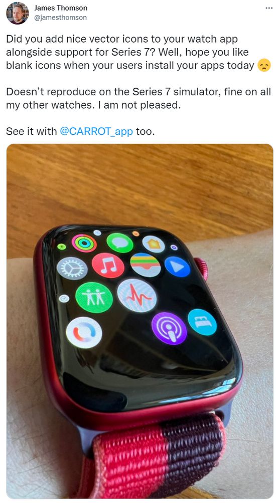 开售就出Bug！Apple Watch7部分应用图标不显示